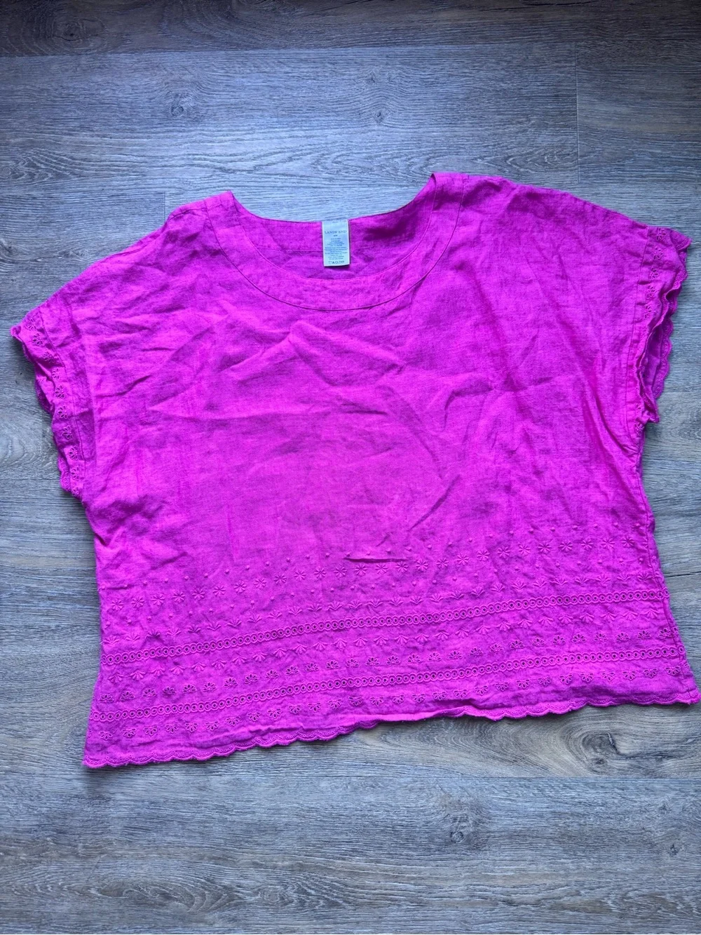 Lands' End Linen Fuchsia Top 24W